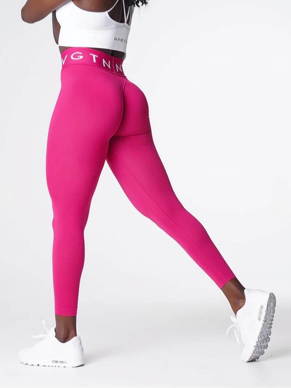 NVGTN Cosmo Sport Seamless Leggings Pink XS High Waisted Gym Yoga